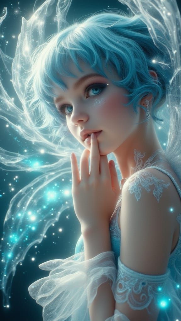 Pastel Fairypunk Fairy with Translucent Wings