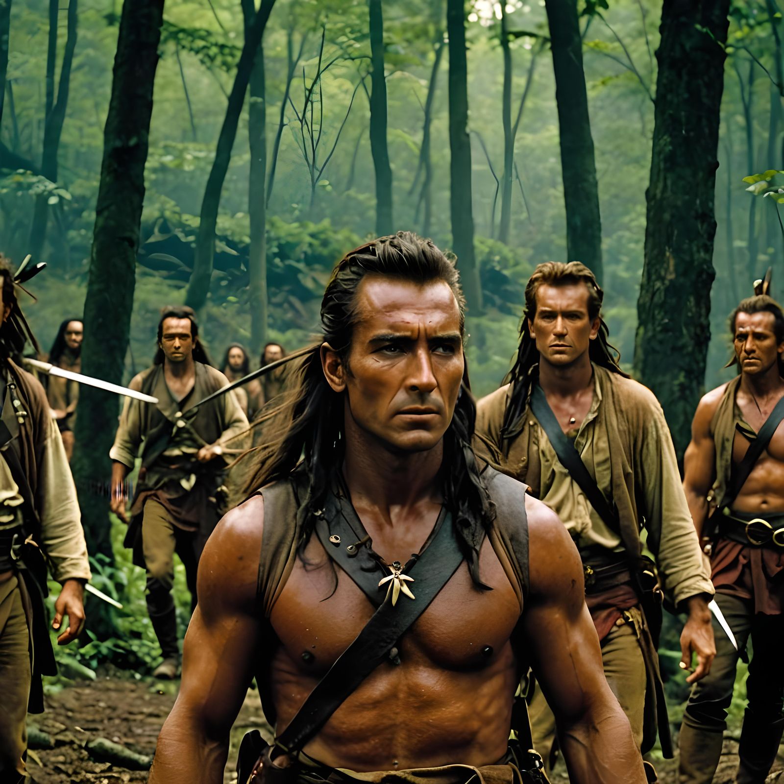 Sweeping Landscape of a Native American Warrior in the Wilde...