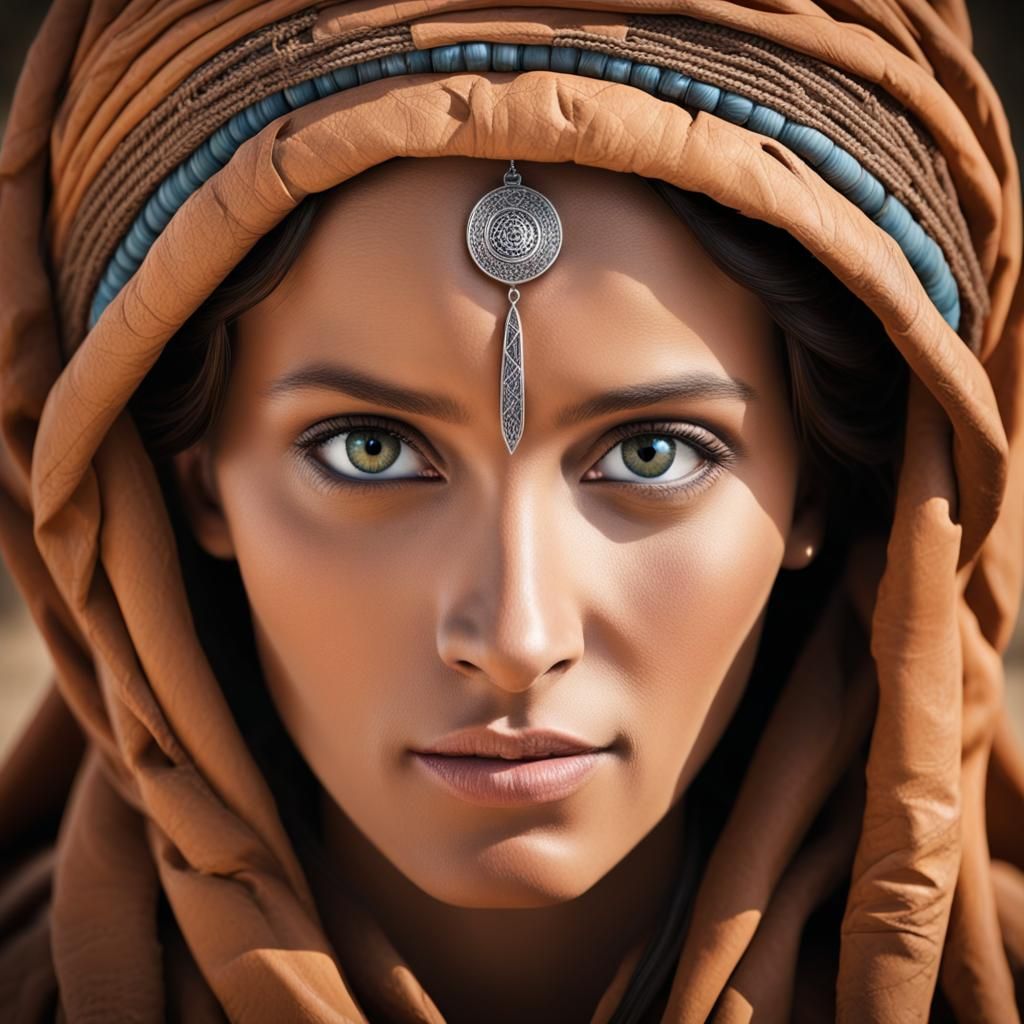 Mysterious Eyes of a Touareg Reflecting Ancient Wisdom