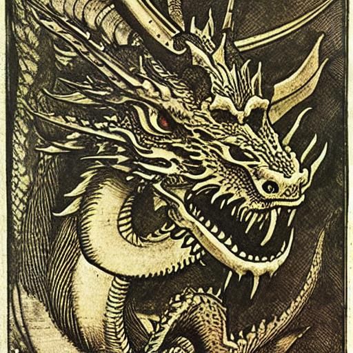 Pity Dragon in Holbein and Velazquez Style