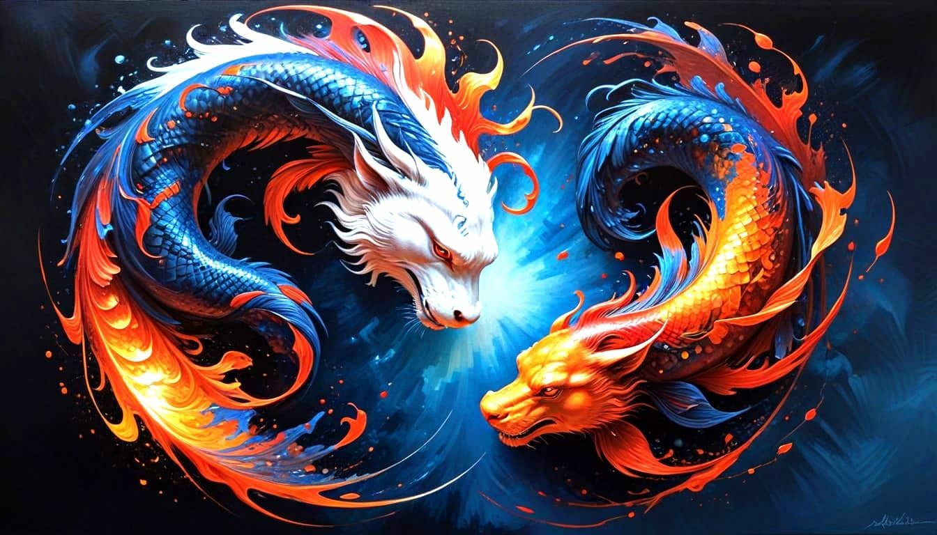 Harmonious Balance of Yin and Yang in Vibrant Colors