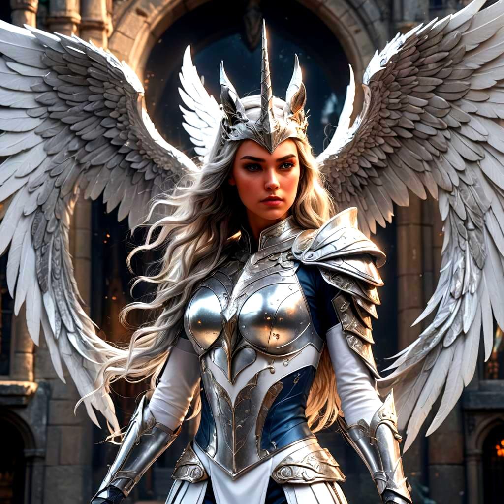 Winged Unicorn Superheroine: Fantasy Concept Art