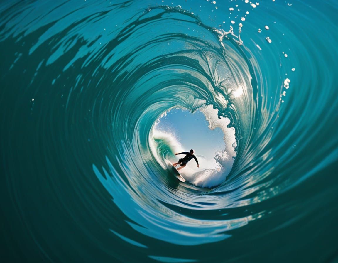 Vibrant Ocean Wave in Washing Machine, Clark Little Style Su...
