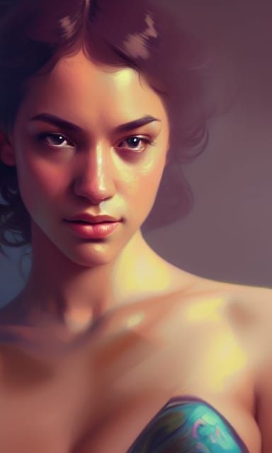 Vintage Female Boxer Portrait in Hyperdetailed Style