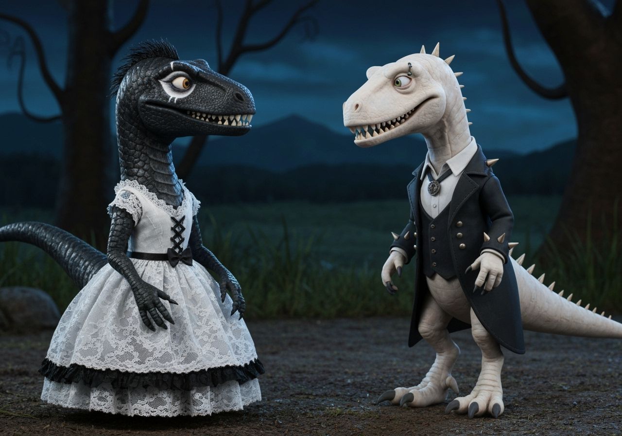 Goth Dinosaurs in Love: A Claymation Courtship