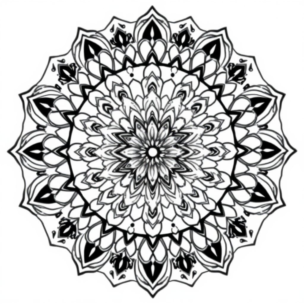 Intricate Mandala Design with Geometric and Tribal Elements