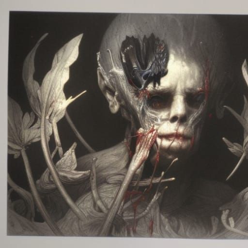 Fanged Flowers: A Horror Illustration