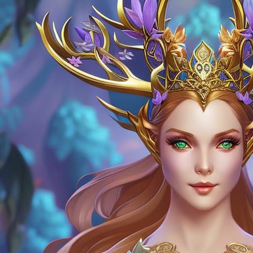 A beautiful young elf lady from the beauty of Elveden Forest