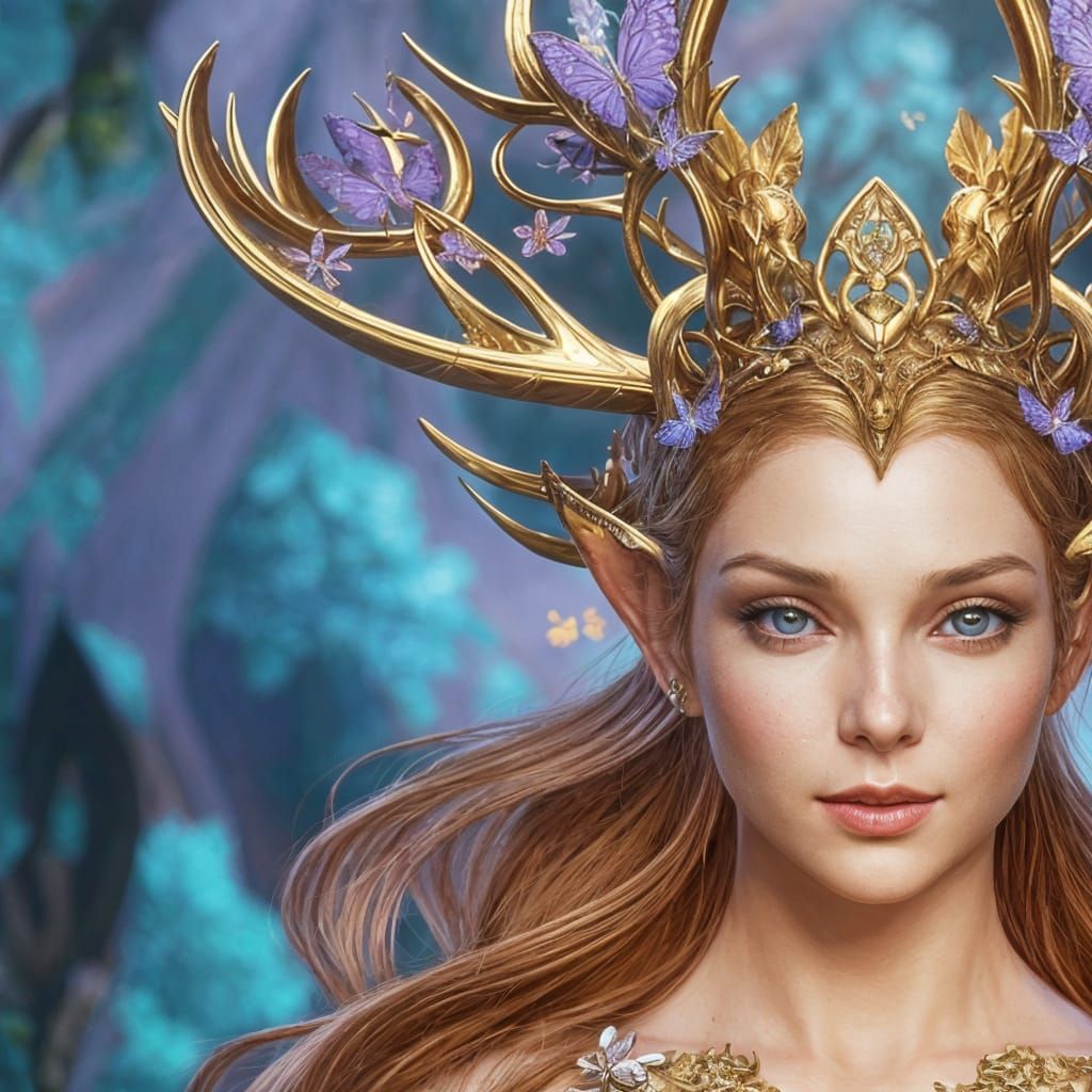 A beautiful young elf lady from the beauty of Elveden Forest