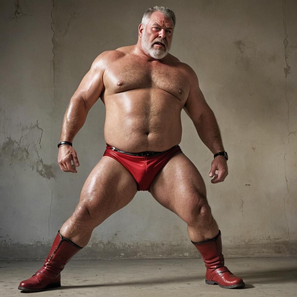 Defiant Wrestler Poses in Vibrant Concept Art