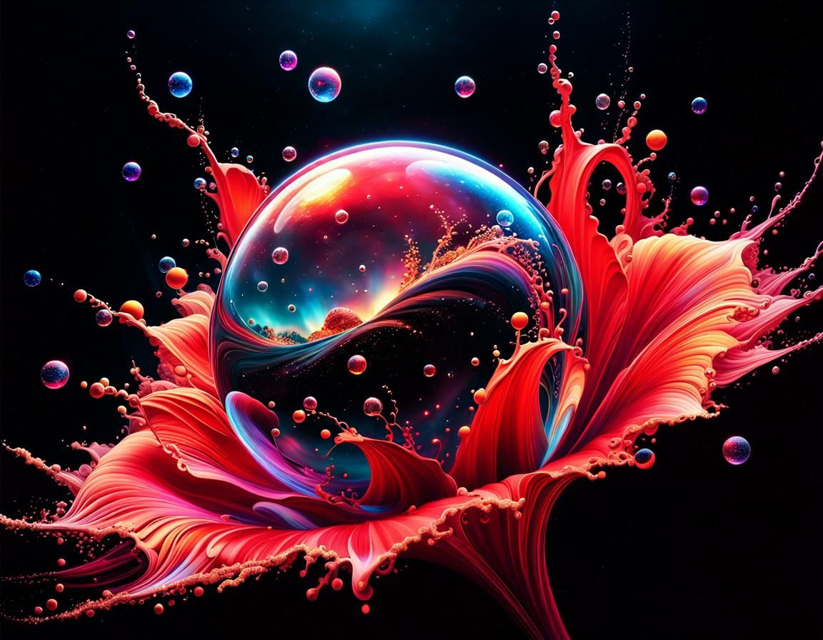 Red Bubble Splash Art