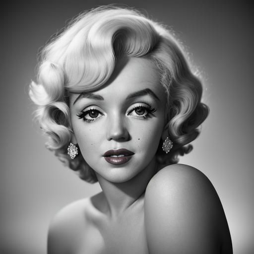 Marilyn Monroe Portrait in Soft Focus, Black and White