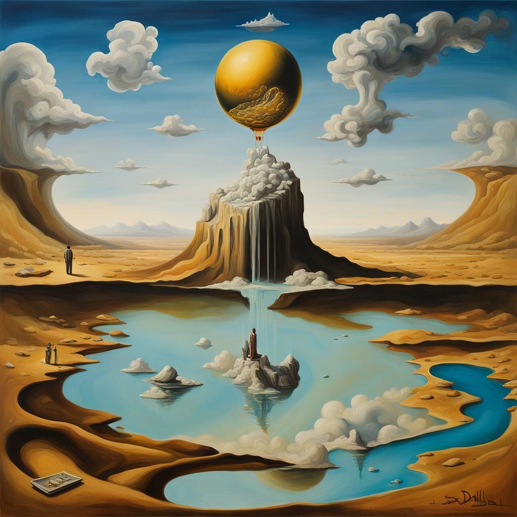 Surreal Divine Figure in Melting Oil Canvas Style