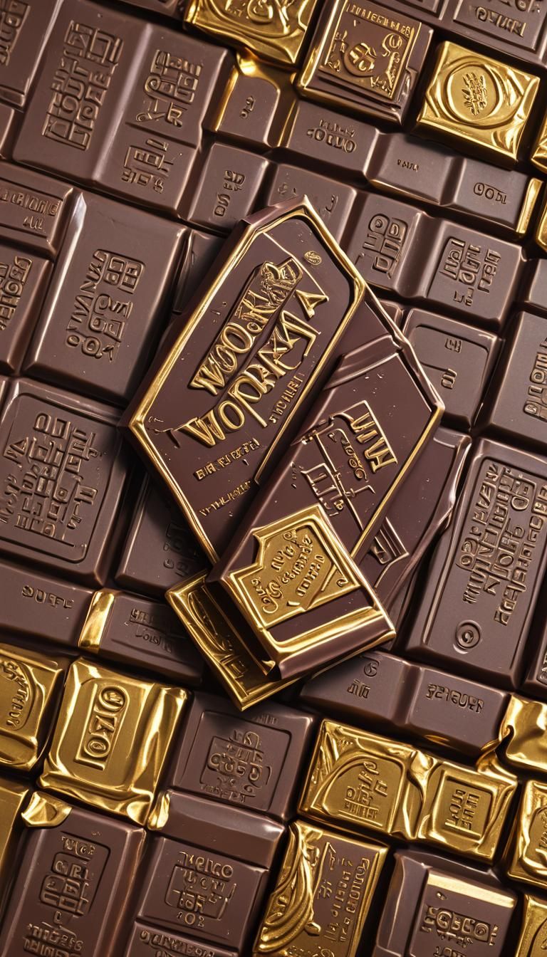 Wonka Chocolate Bar with Golden Ticket in Fantasy Art