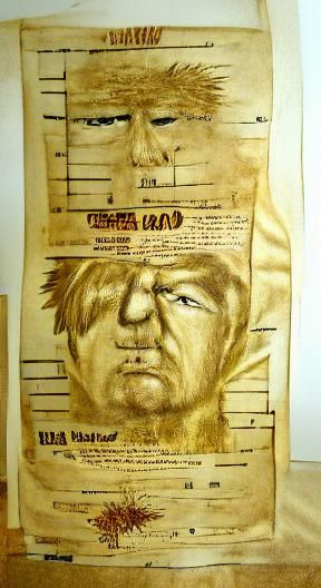 Donald Trump Wanted Poster in Woodcut Style