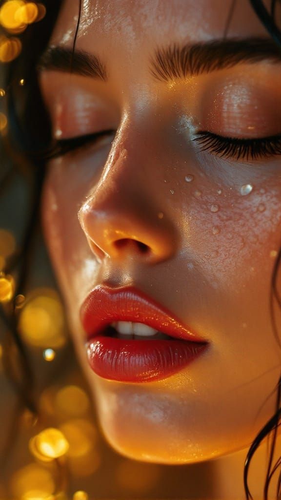 Hyper-Realistic Portrait of a Beautiful Woman in Ethereal Gl...