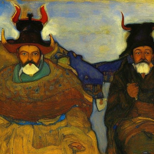 Horned Figures Await Golden Goose Eggs