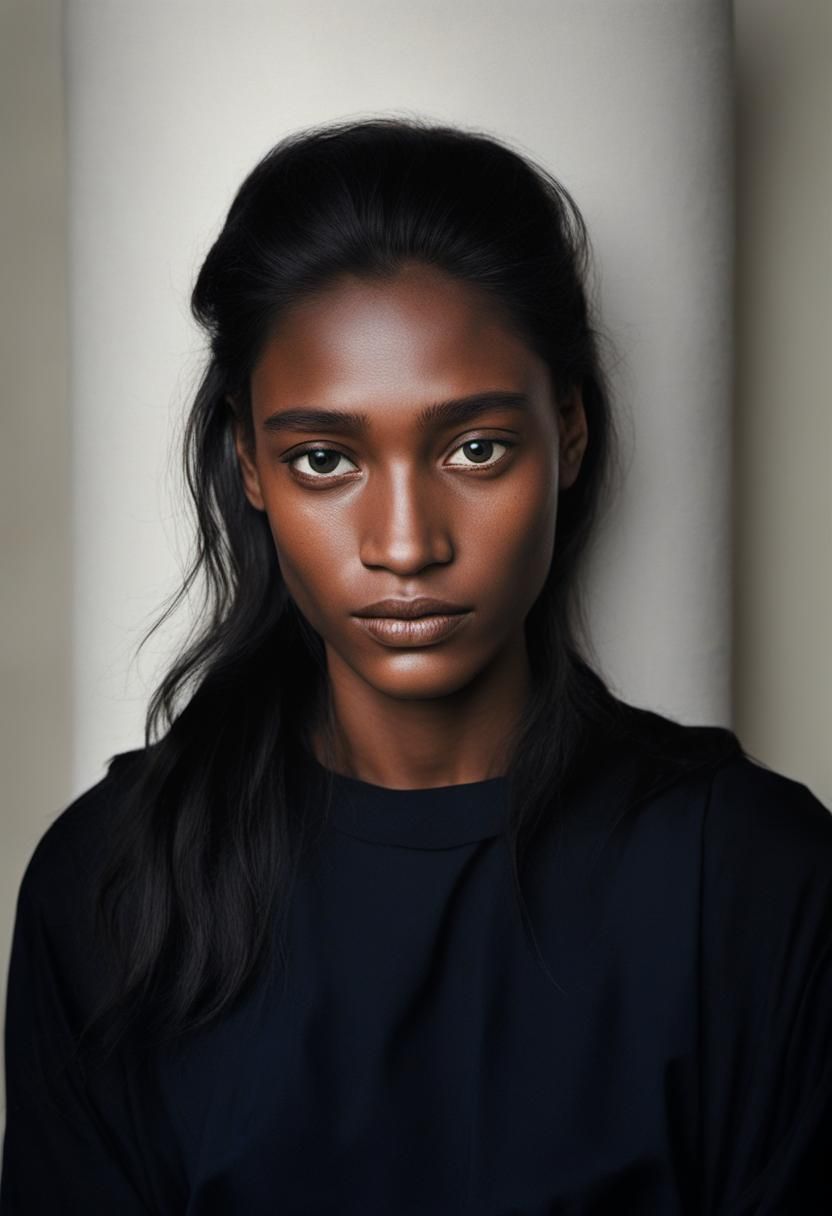 Melancholic Female Portrait in Cubist Style