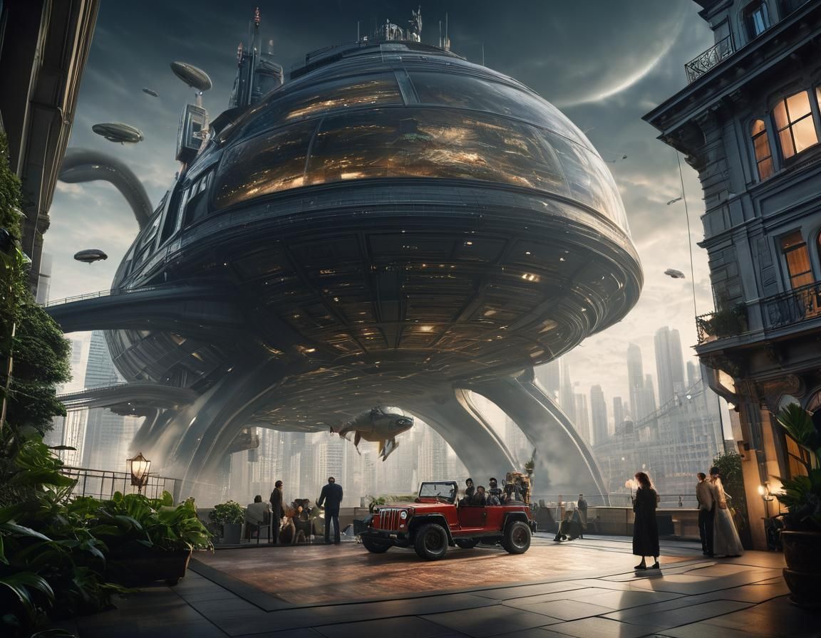 Hyperrealistic Photo of Humans and Aliens