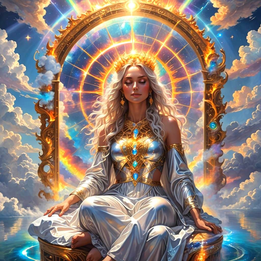 Interdimensional God Lounging on Clouds: Digital Art