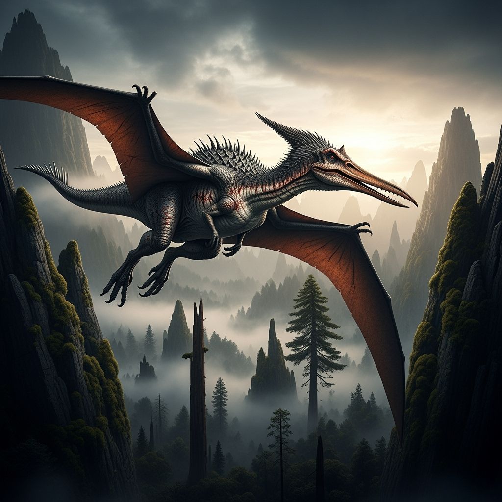 Indominus Rex and Pteranodon Hybrid Soaring