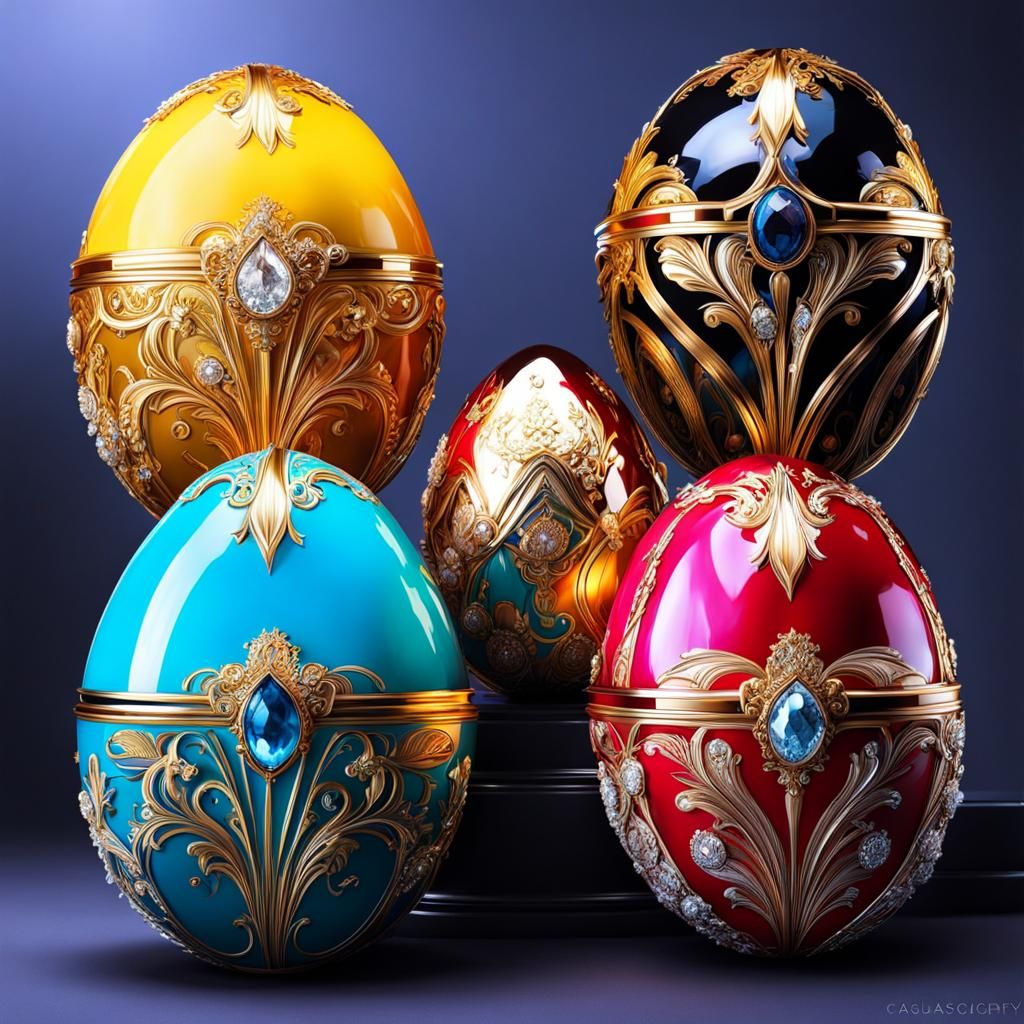 Faberge Eggs in Graffiti Art Style
