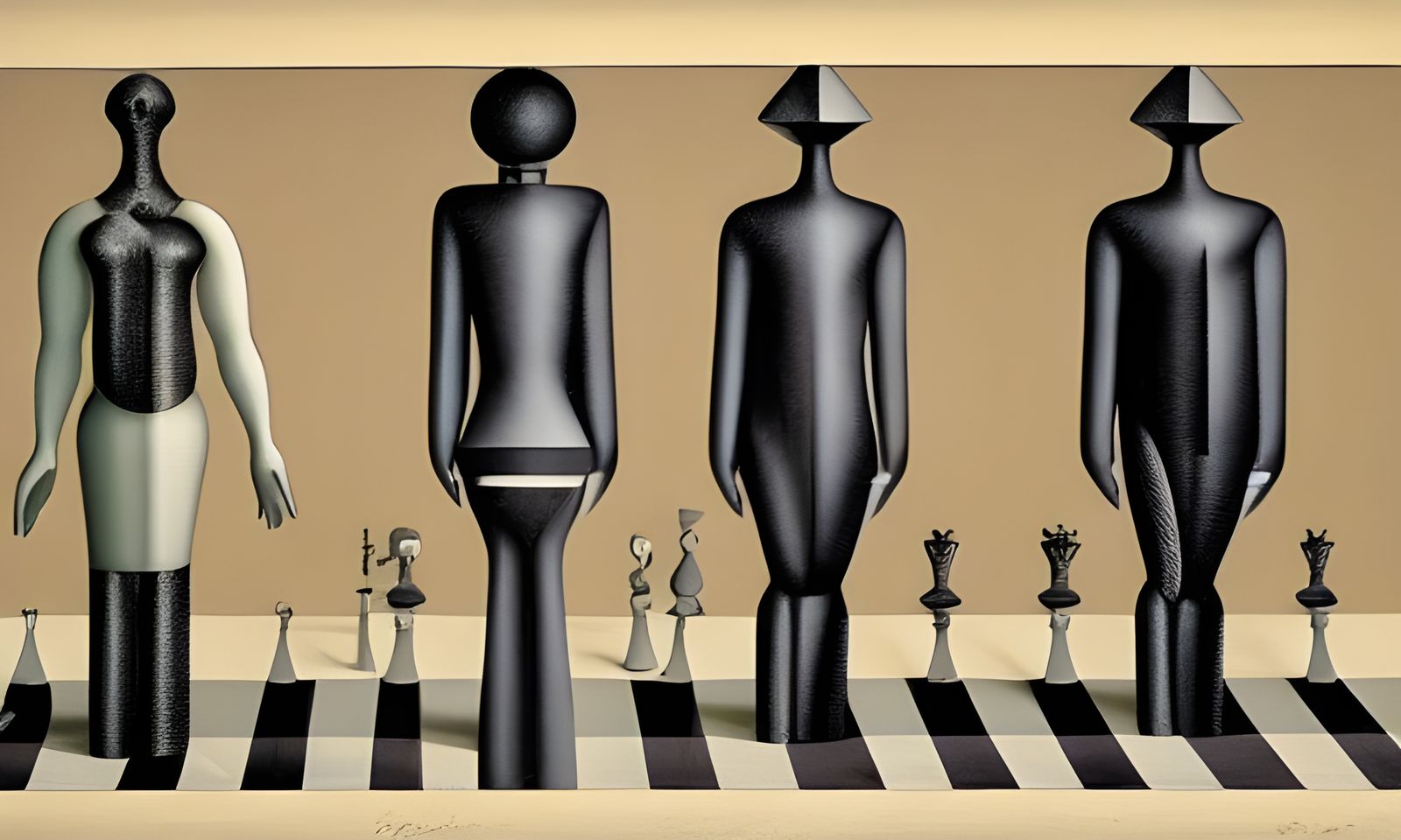 Surreal Mannequin Toreadors in Metaphysical Constructivism