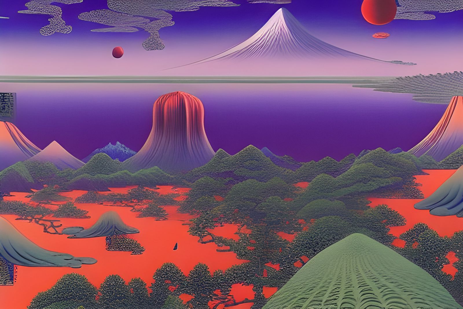 Surreal Futuristic Dreamscape with Hovering Structures