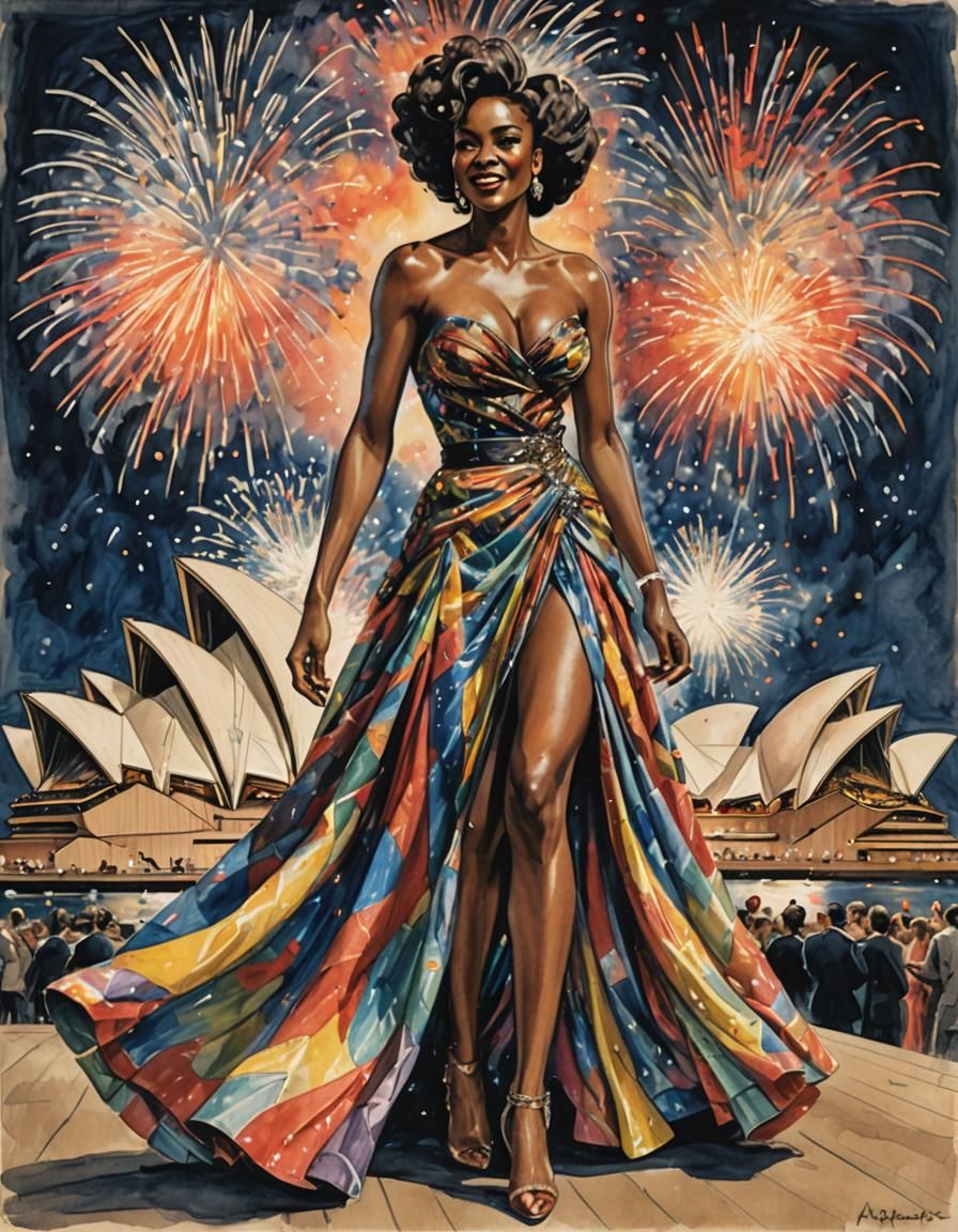 African Woman at Sydney Opera House Gala