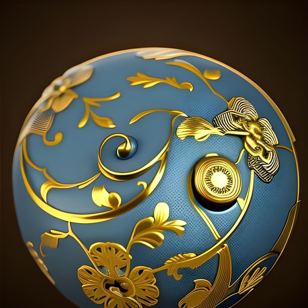 Intricate Delftware in Hand: 3D Rendered