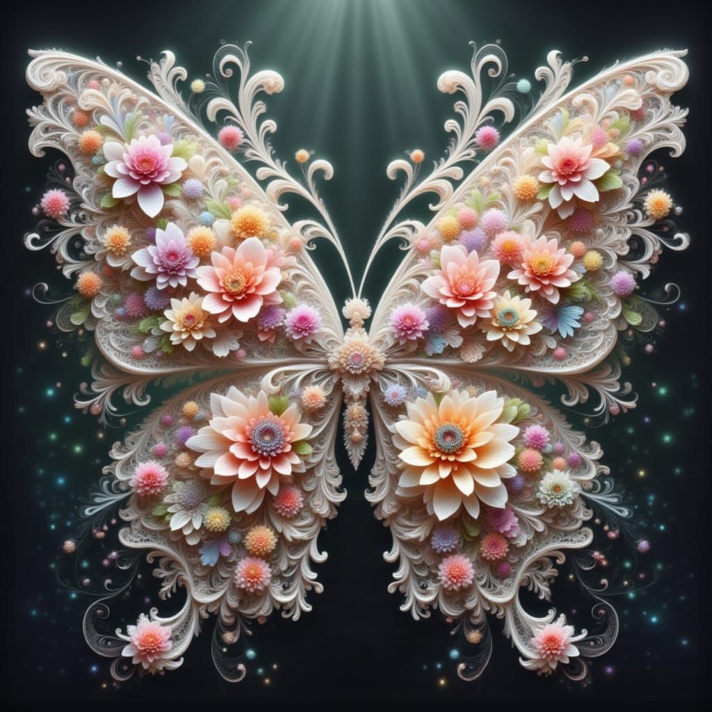 Stunning Butterflies Crafted from Intricate Lace and Flowers...