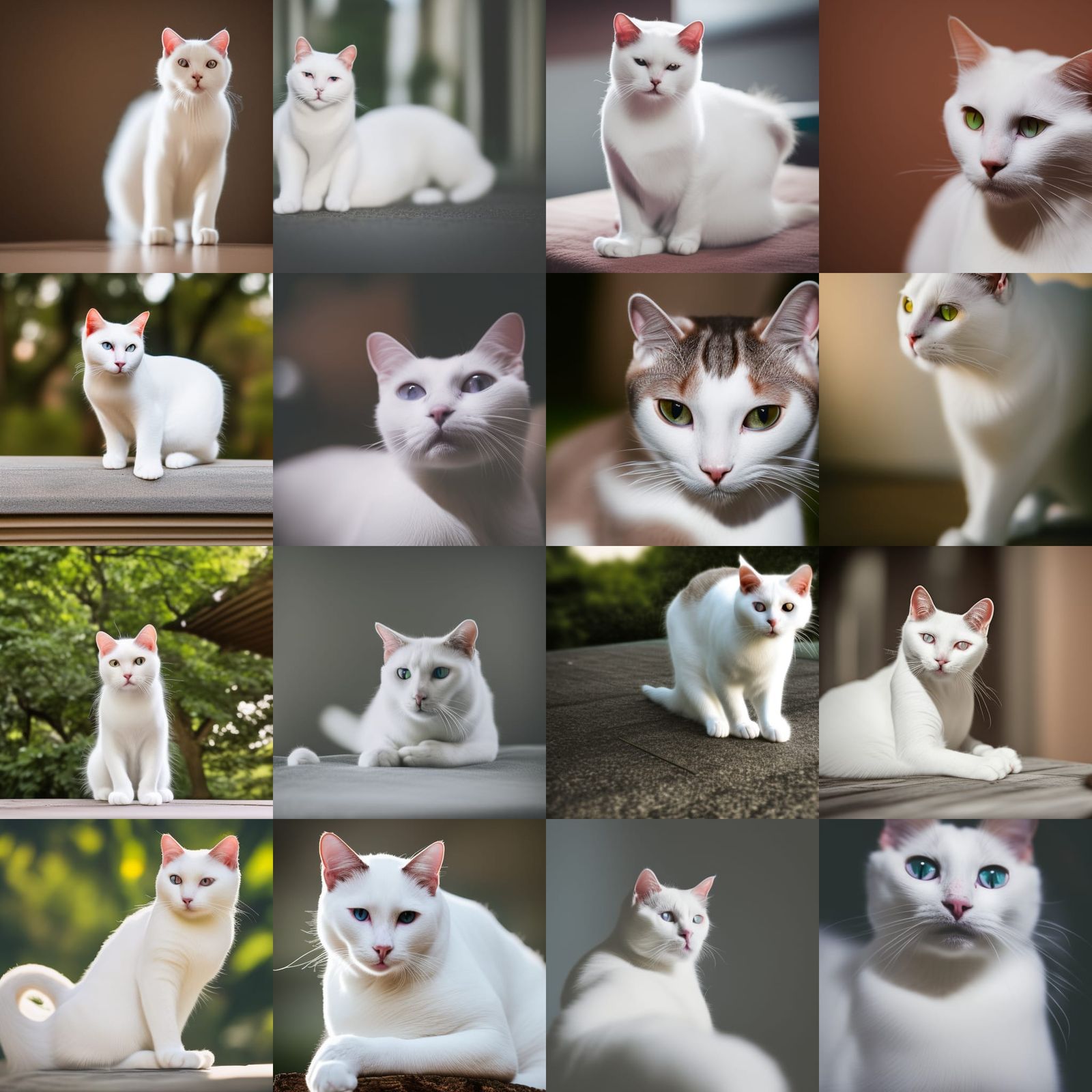 Elegant White Cat in Professional Photography Style