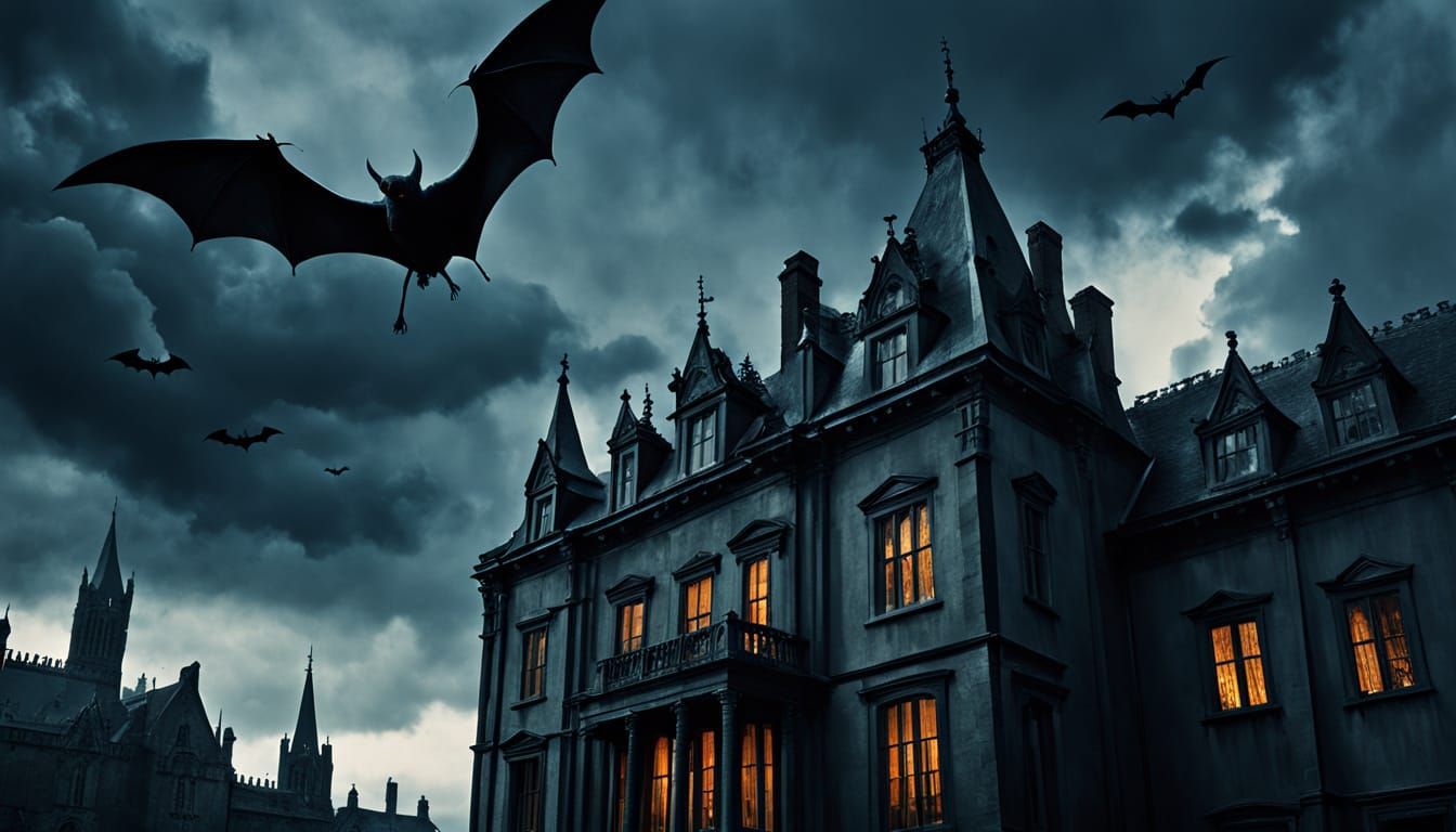 Ethereal Gothic Mansion Descends into Darkness