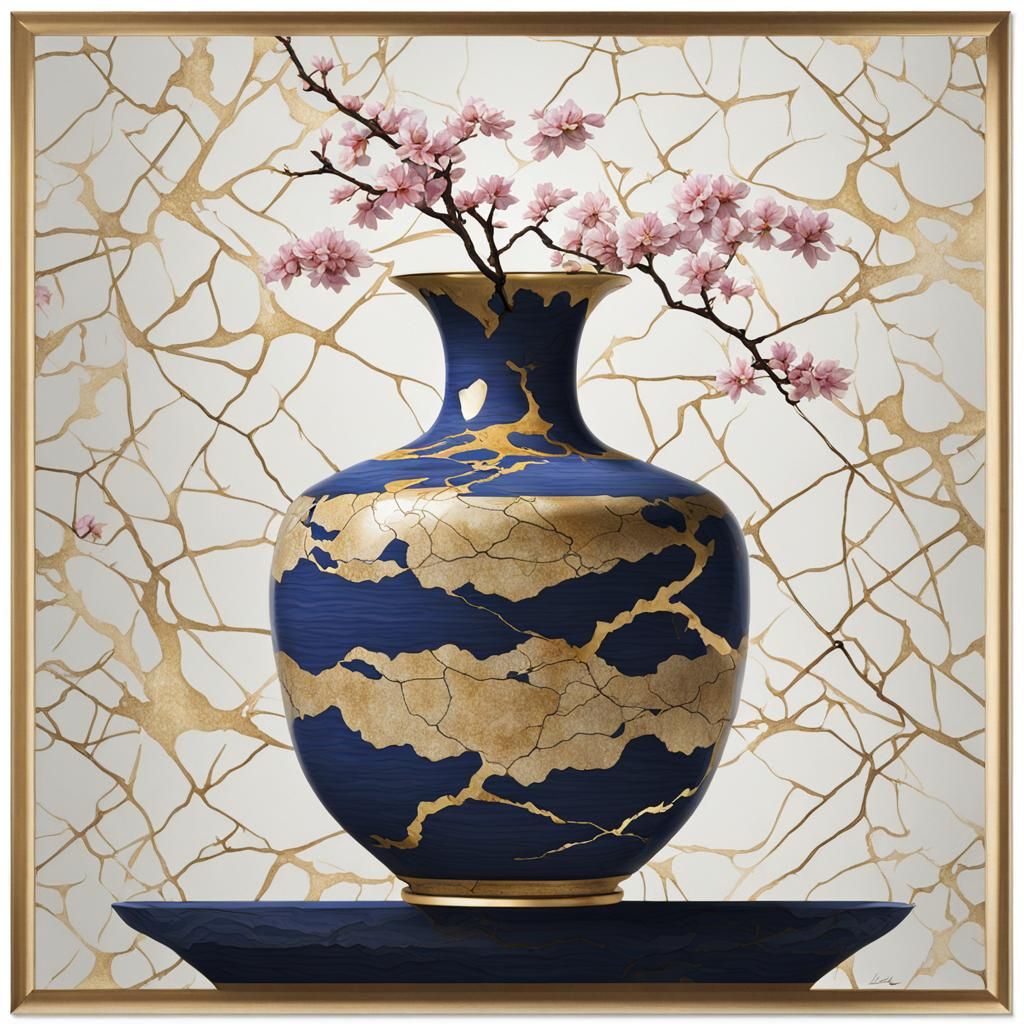 Kintsugi Porcelain Vase Poster Art