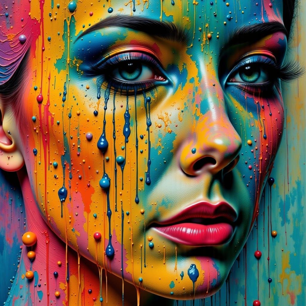 Lady Madonna in Abstract Surreal Style