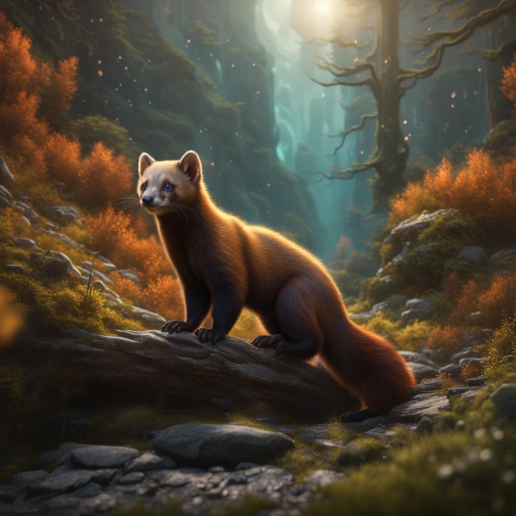 Humboldt Marten in Detailed Matte Painting