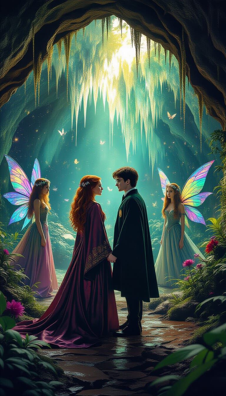 Harry Potter and Ginny in Surreal Iridescent Wonderland