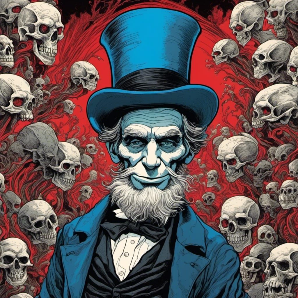 Papa Smurf as Abraham Lincoln in Dark Fantasy