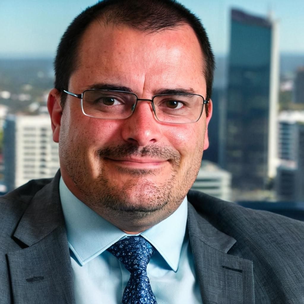 Vivid Corporate Portrait with Brisbane Cityscape View