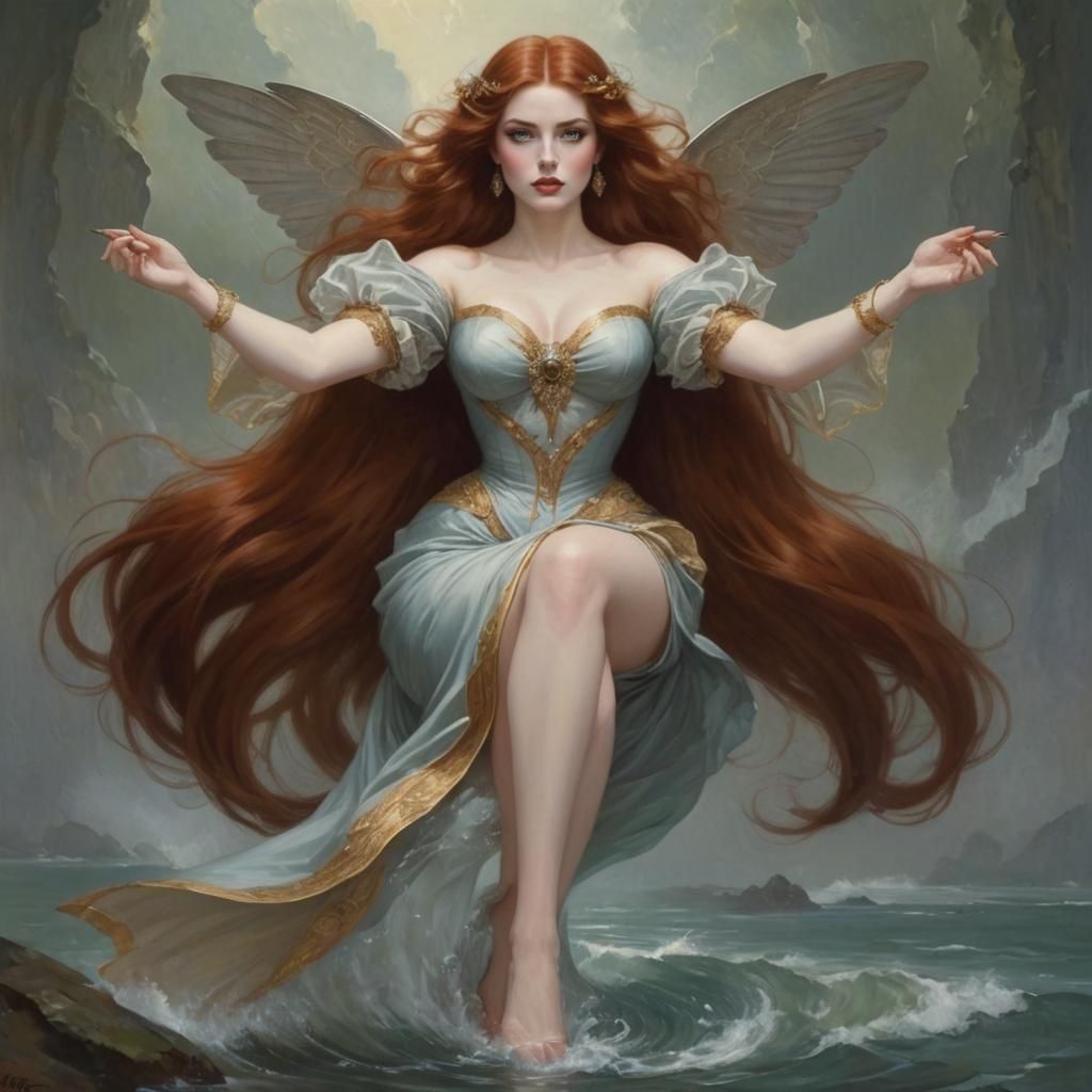 Auburn-Haired Beauty in Pin-Up Fantasy Style