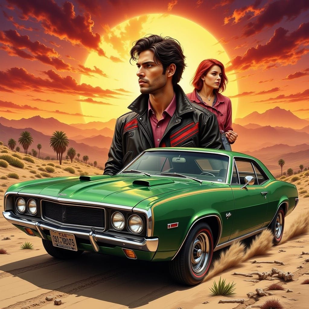 Double Exposure Adventure Novel Illustration with Vintage Ca...