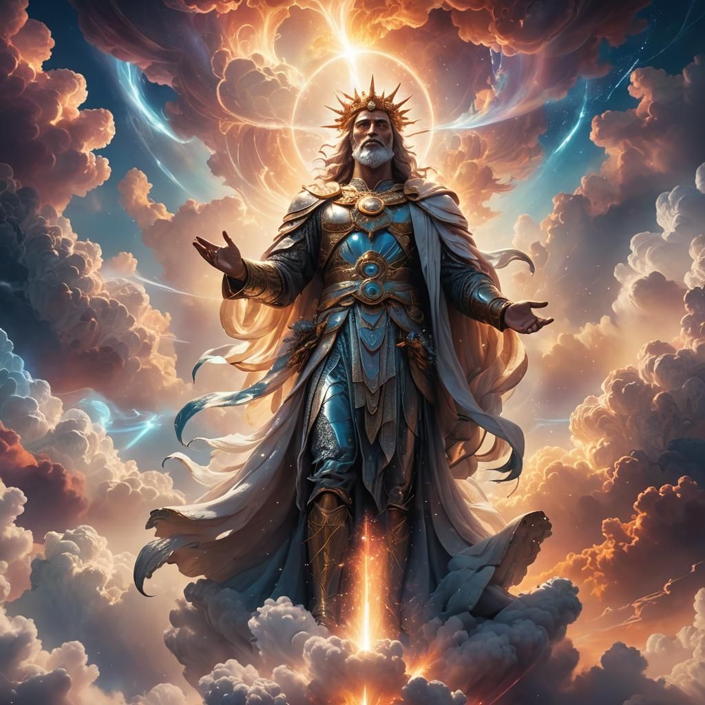 Radiant God in Ethereal Light: Fantasy Concept Art