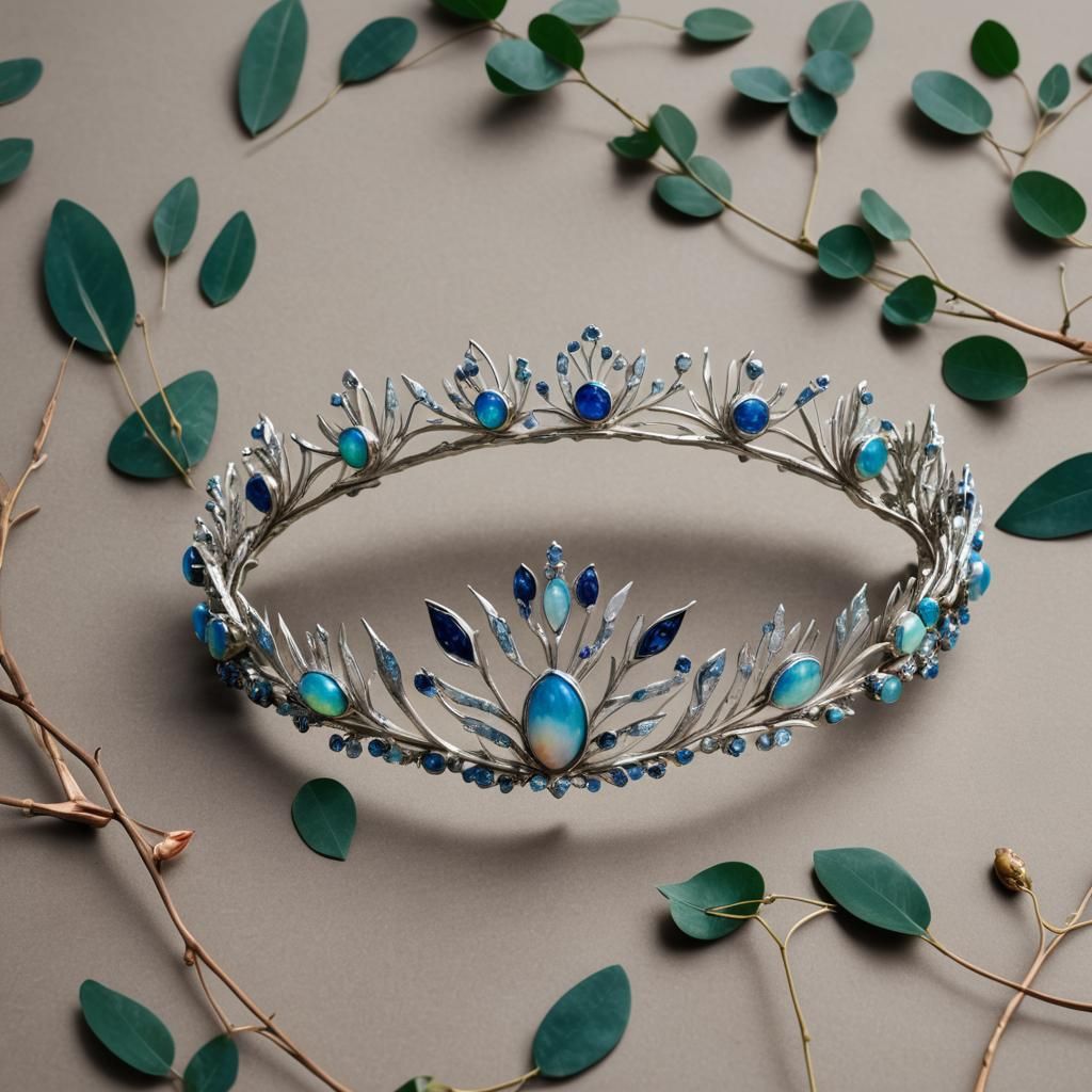 Luxurious Silver Tiara Inspired by Bird of Paradise