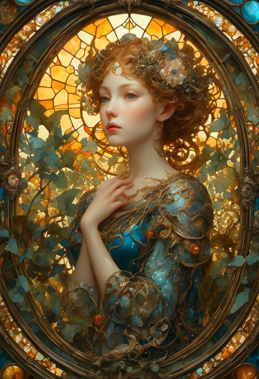 Stained Glass Portrait Inspired by Fantasy Art