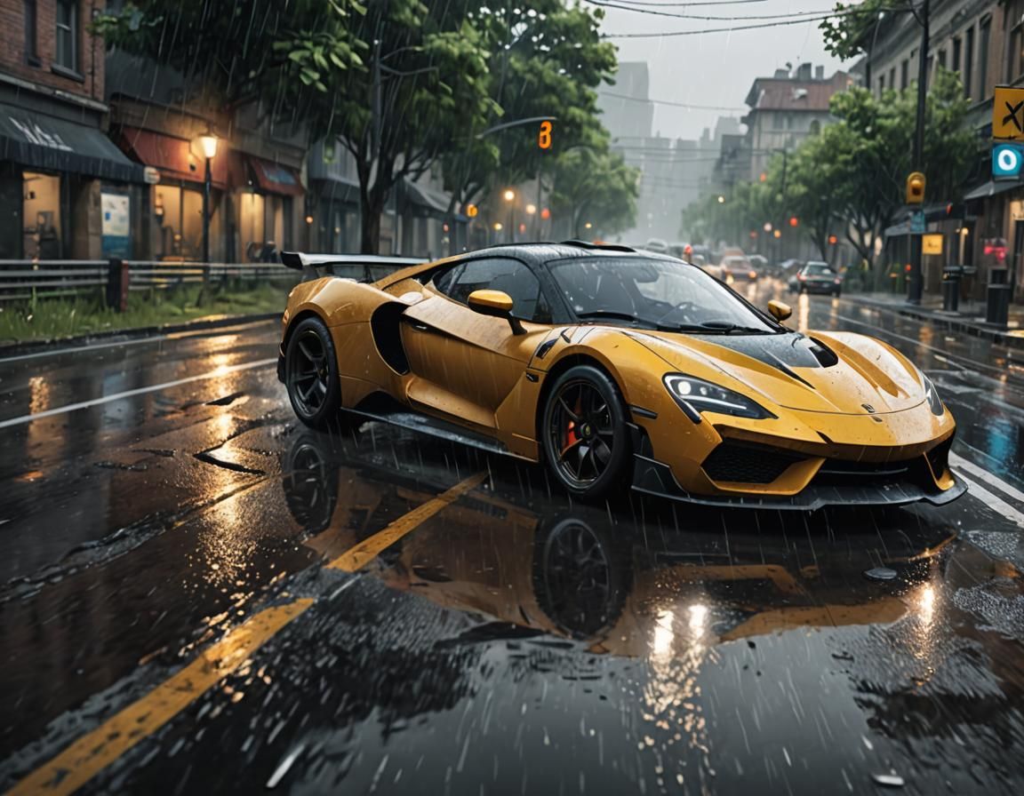 Fast Car Skidding: 3D Game Cinematic Scene