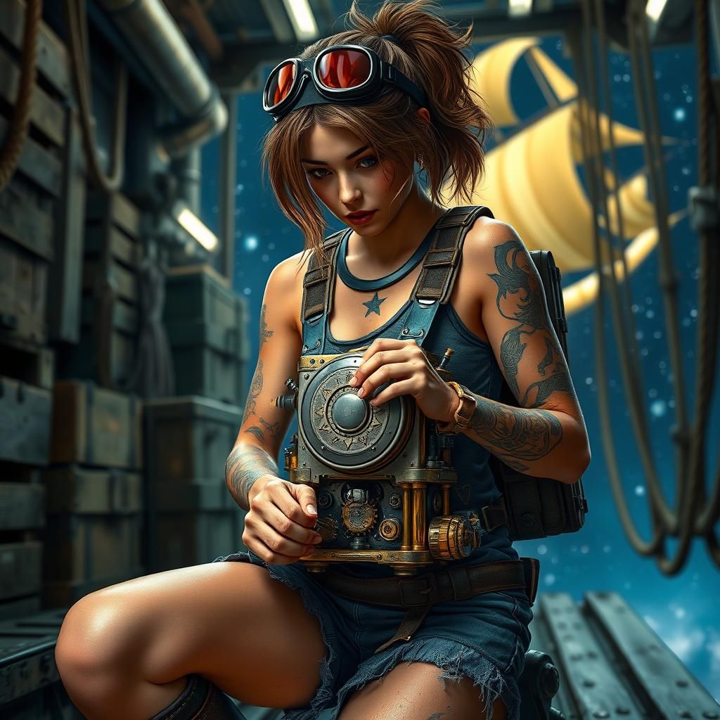 Young Mechanic Tinkering with Gear Backpack