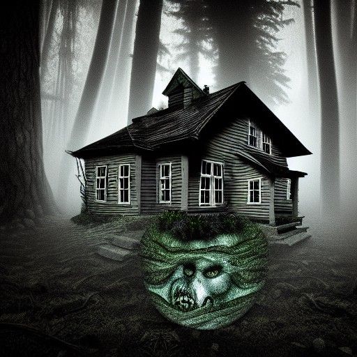Haunted Forest Cottage in Tim Burton Style