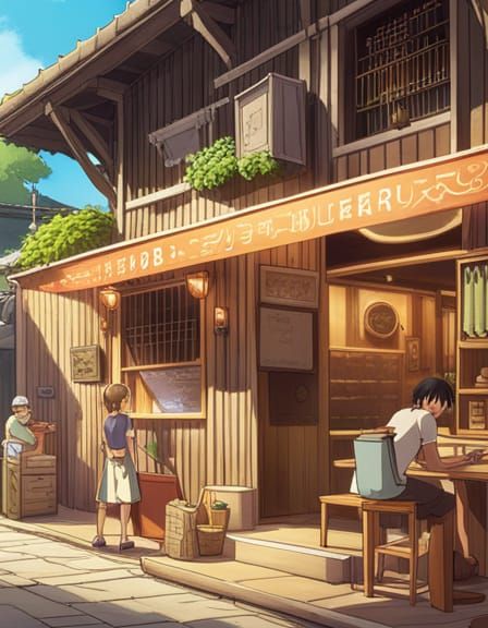 Anime Tavern on Atoll Island, Ghibli Style