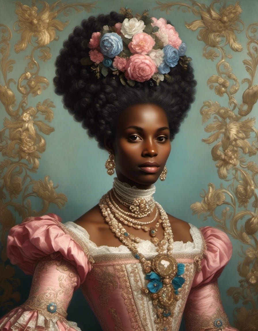 Rococo Portrait of a German African Woman