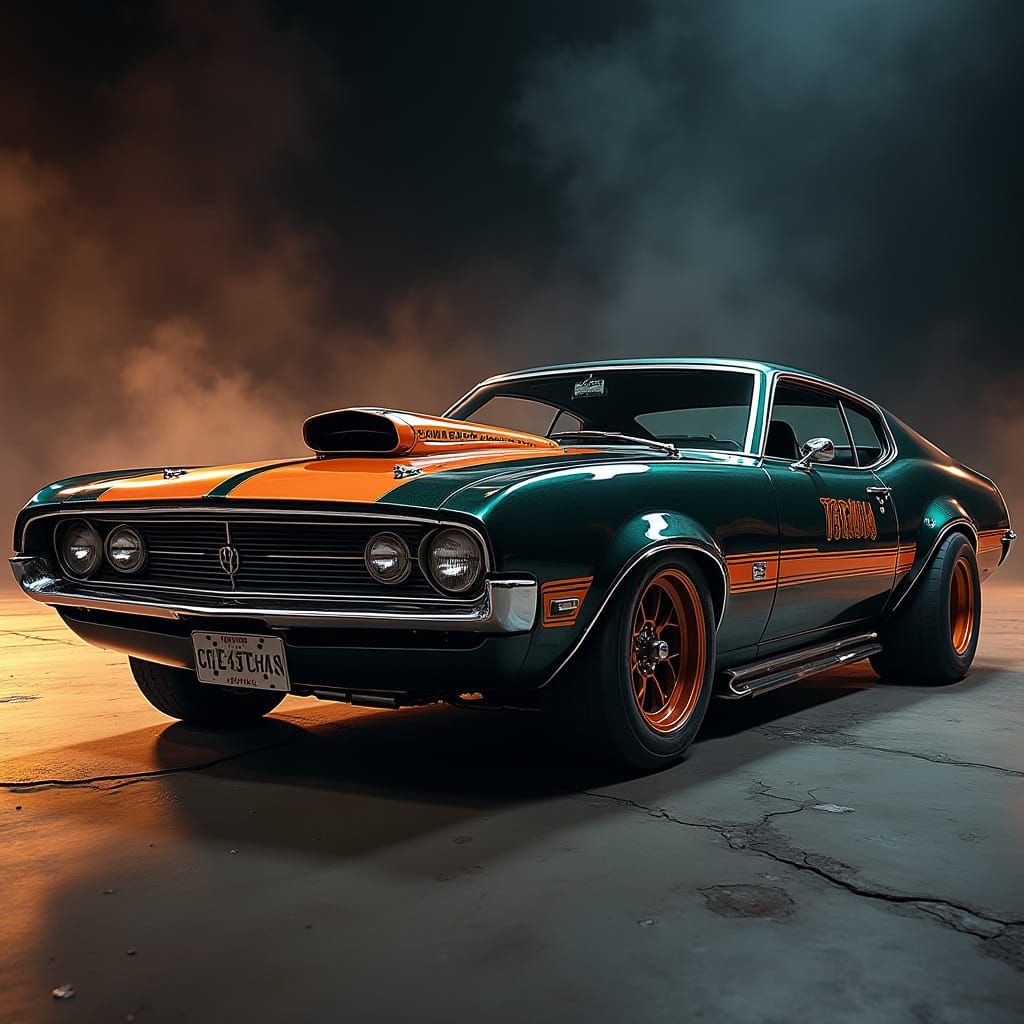 Ed Roth Style Black Jade 1969 Ford Torino Cobra Coupe